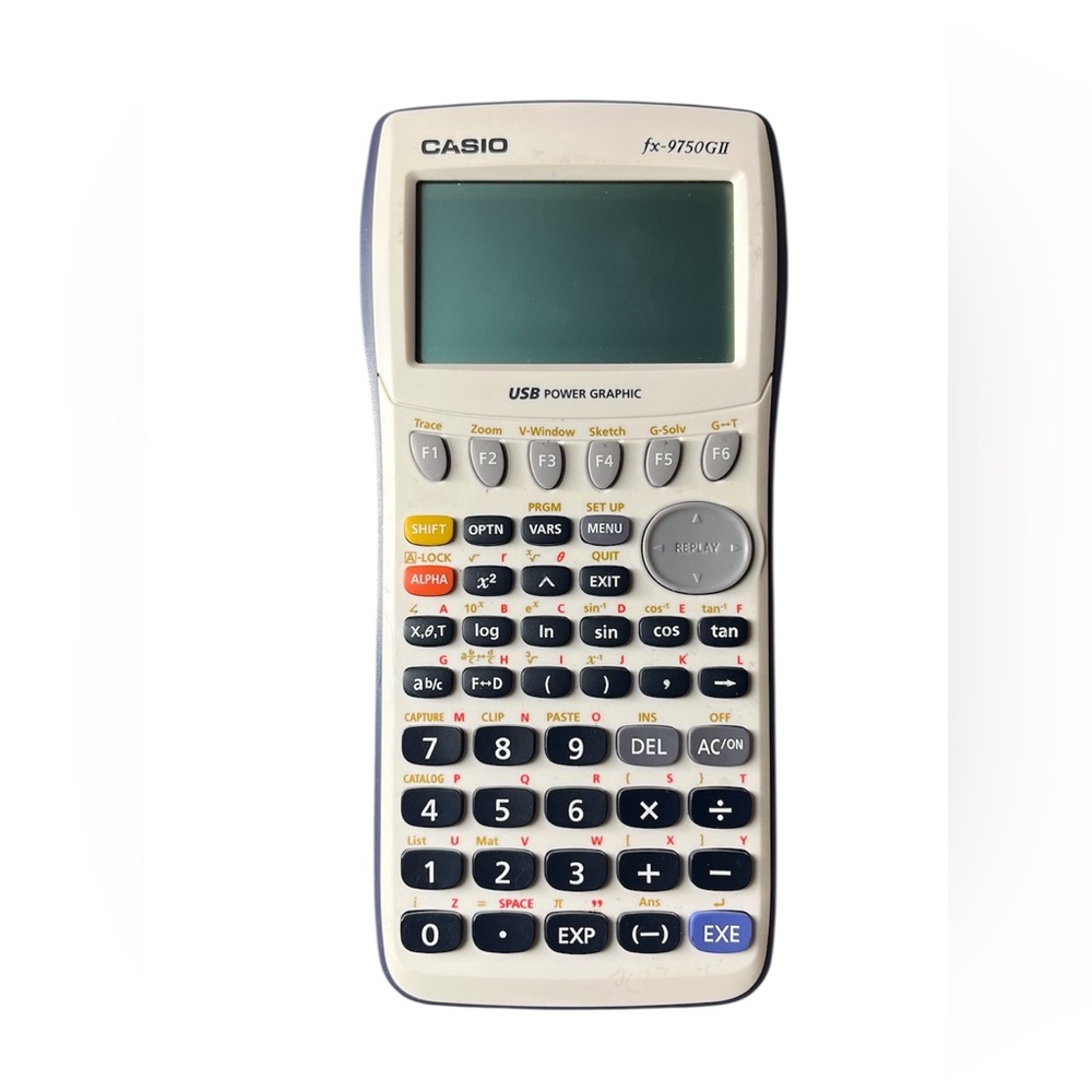 Casio White and Black Graphic Calculator w Cover